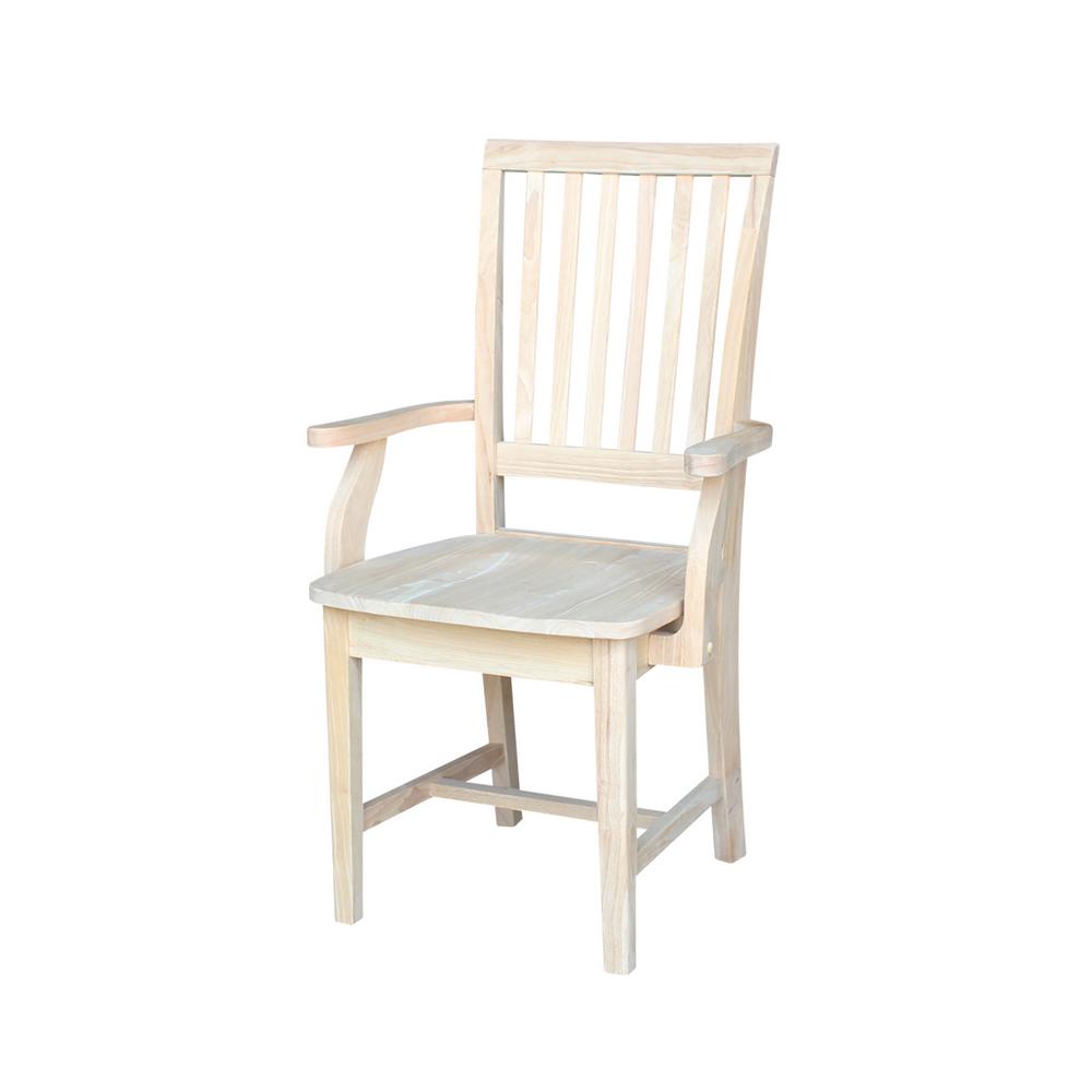 International Concepts Unfinished Wood Mission Side Chair265A The