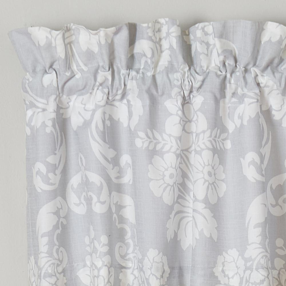 Laura Ashley Venetia 15 In L Cotton Pole Top Valance In Grey
