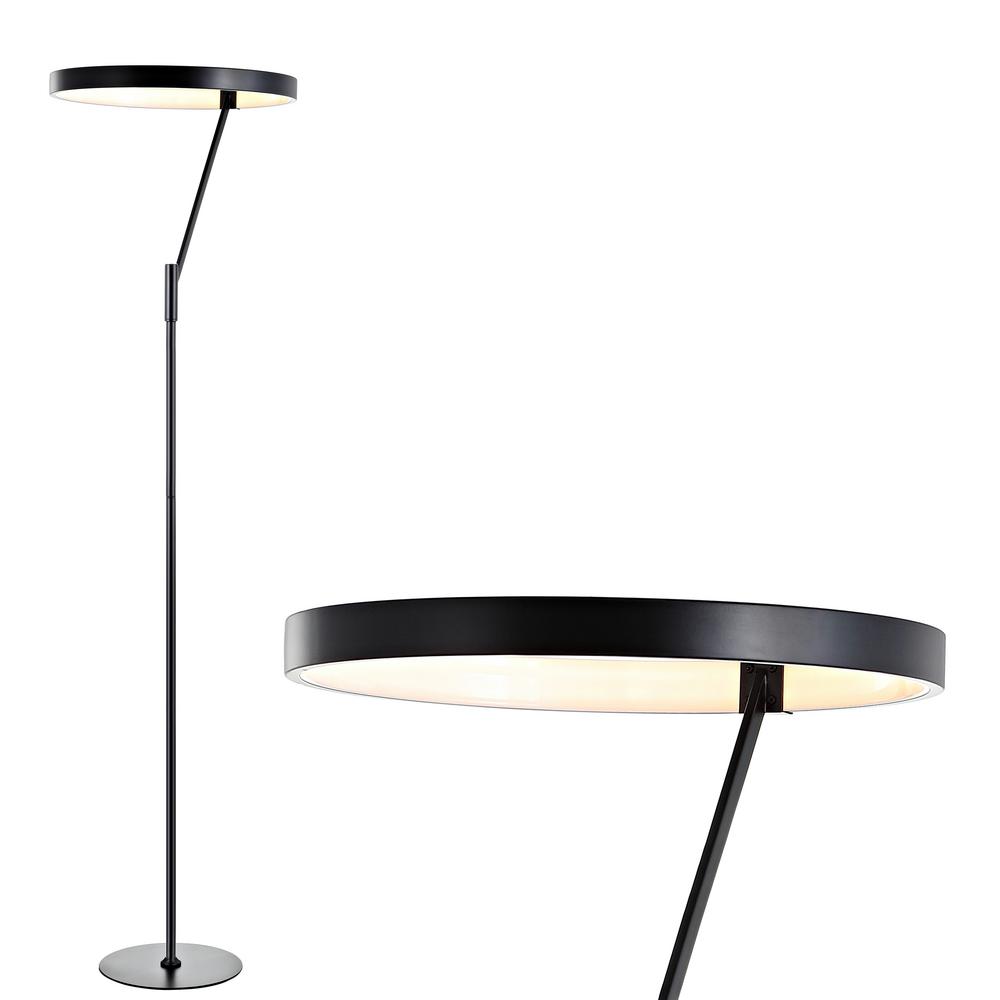 Jonathan Y Owen 66 7 In Black Integrated Led Metal Floor Lamp Jyl7015b The Home Depot Black Integrated Led Metal Floor Lamp, Comet Retro Metal Table Lamp