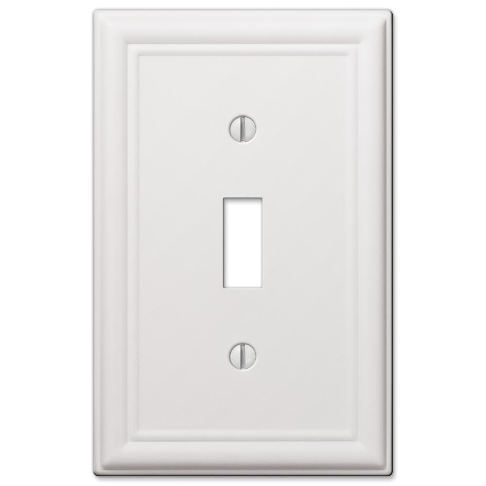 Hampton Bay Ascher Steel 1Toggle Wall Plate, White149TWHB The Home