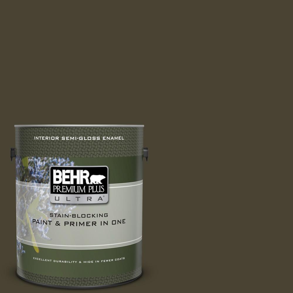 Behr Premium Plus Ultra 1 Gal Ul160 23 Espresso Beans Semi Gloss Ul160 23 Espresso Beans Semi Gloss