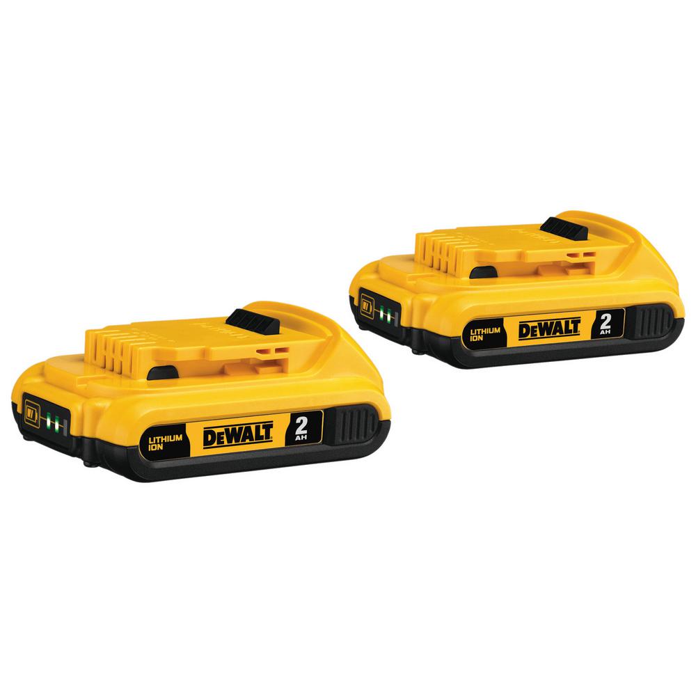 DEWALT 20-Volt MAX Premium Lithium-Ion Compact (2) 2.0Ah Battery-DCB203-2 - The Home Depot