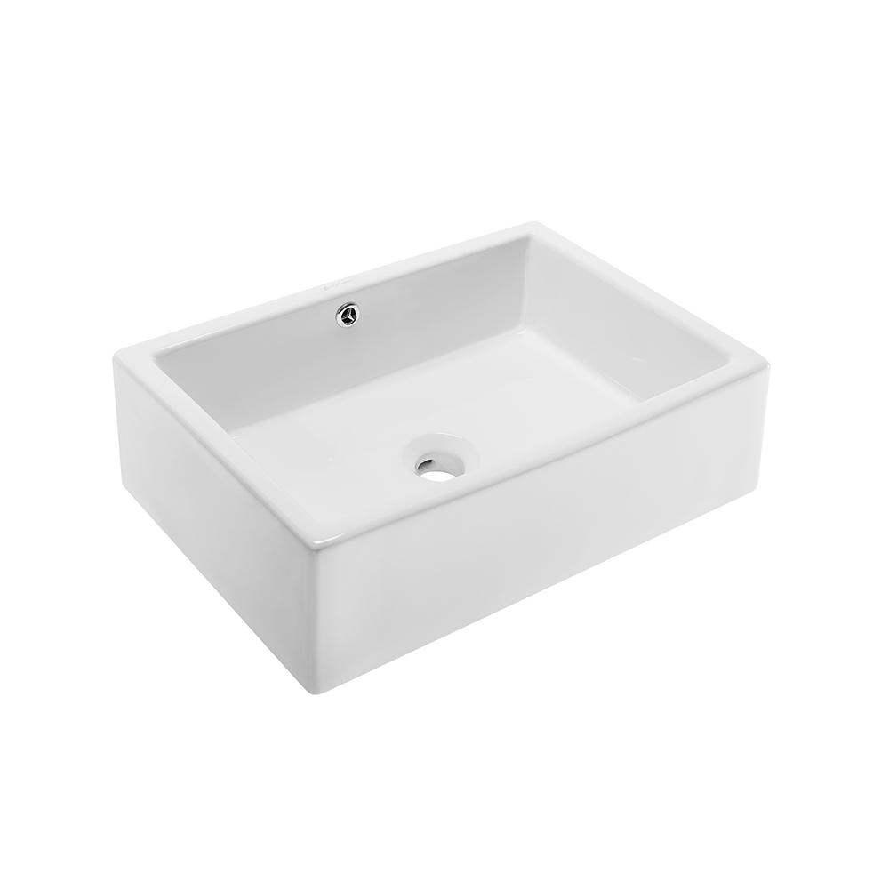 Swiss Madison Voltaire 17 in. Square Vessel Sink in Glossy White-SM ...