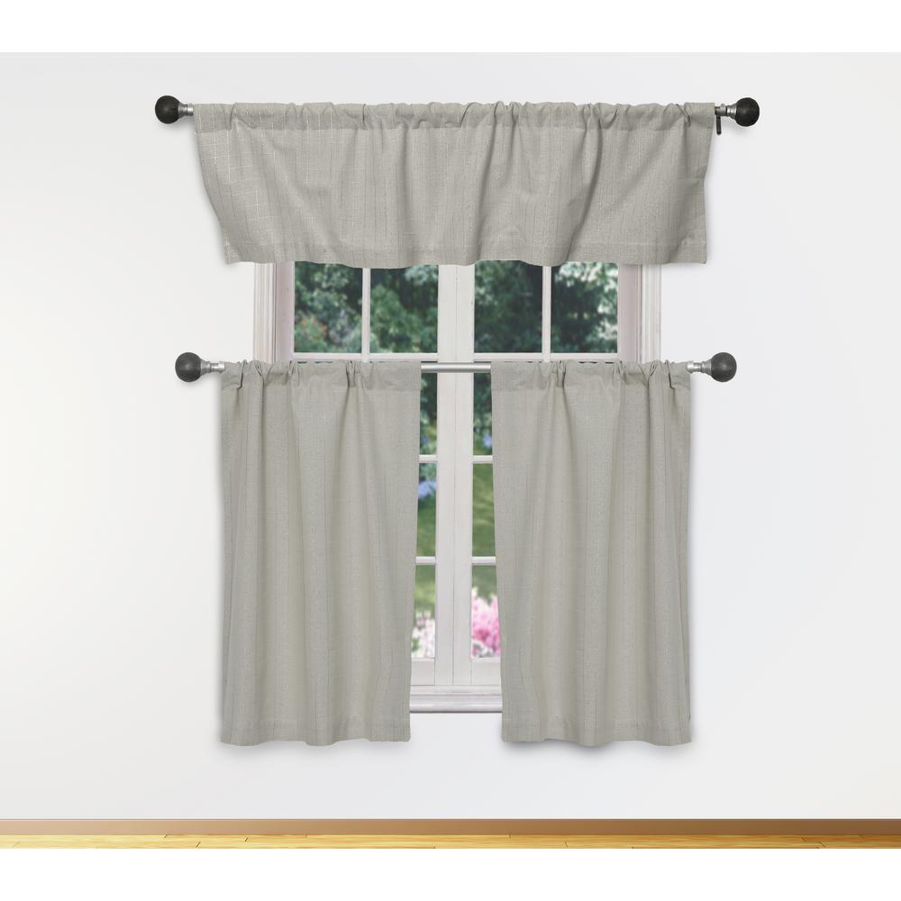 Duck River Moira Kitchen Valance In Stone Silver 15 In W X 58 In