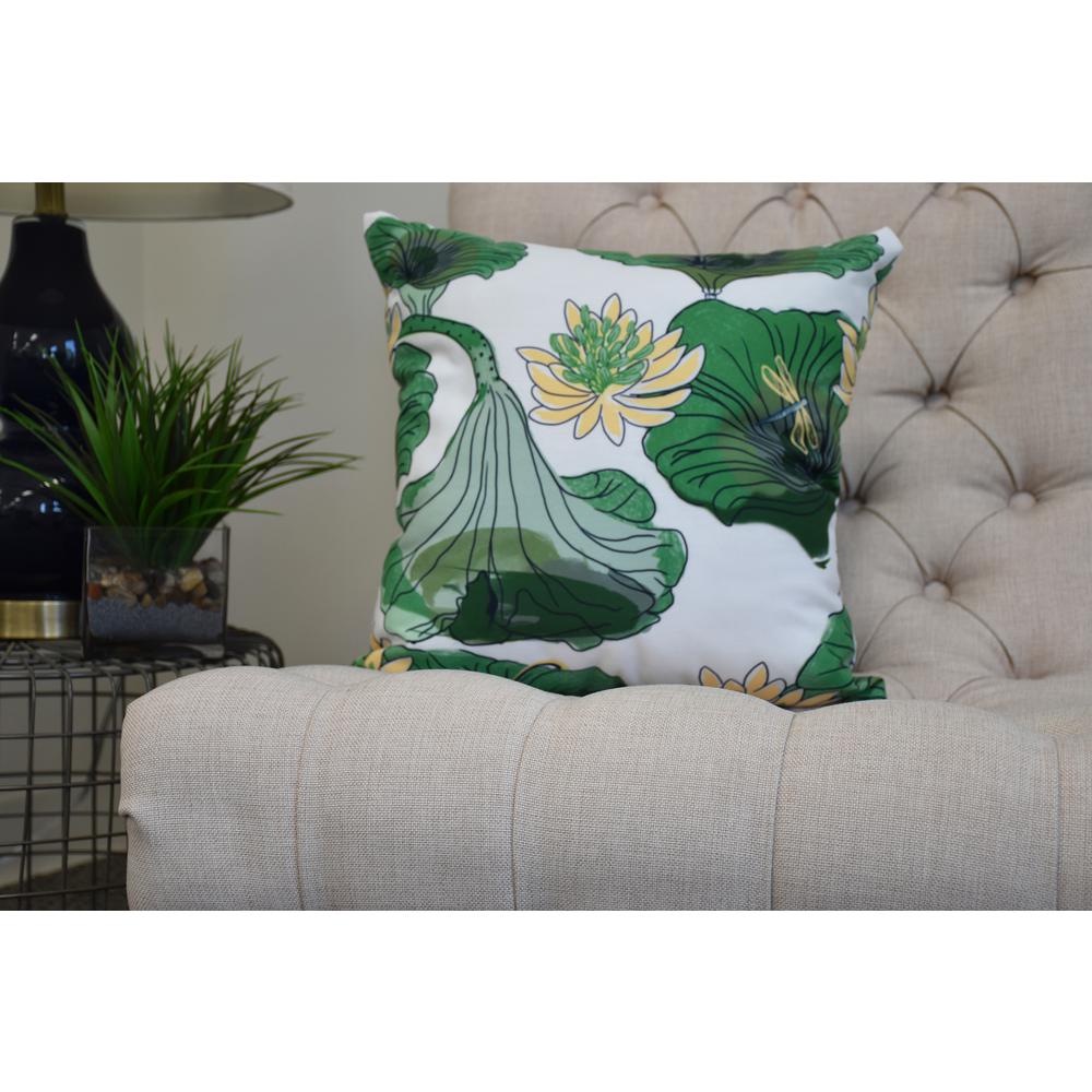 Lotokoi Green Decorative Floral Throw Pillow Pf1189gr2 18 The