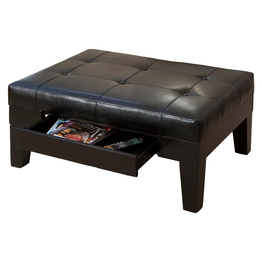 Le House Hudson Walnut Brown Bonded Leather Storage Le House Hudson Walnut Brown Bonded Leather Storage