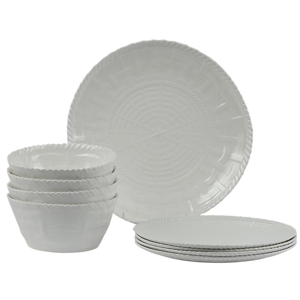 Encore Woven 12Piece Sage Green Dinnerware Set 50004 The Home Depot