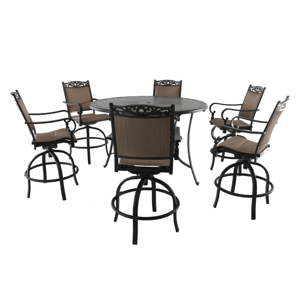 Royal Garden Tuscan Estate Aluminum Sling 7-Piece Outdoor Bar Height Dining Set by Royal Garden