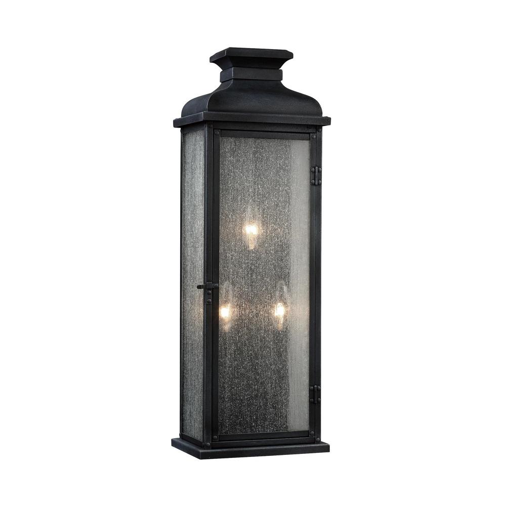 Feiss Pediment 8 In W 3 Light Dark Weathered Zinc Outdoor Wall Feiss Pediment 8 In W 3 Light Dark Weathered Zinc Outdoor Wall Fixture