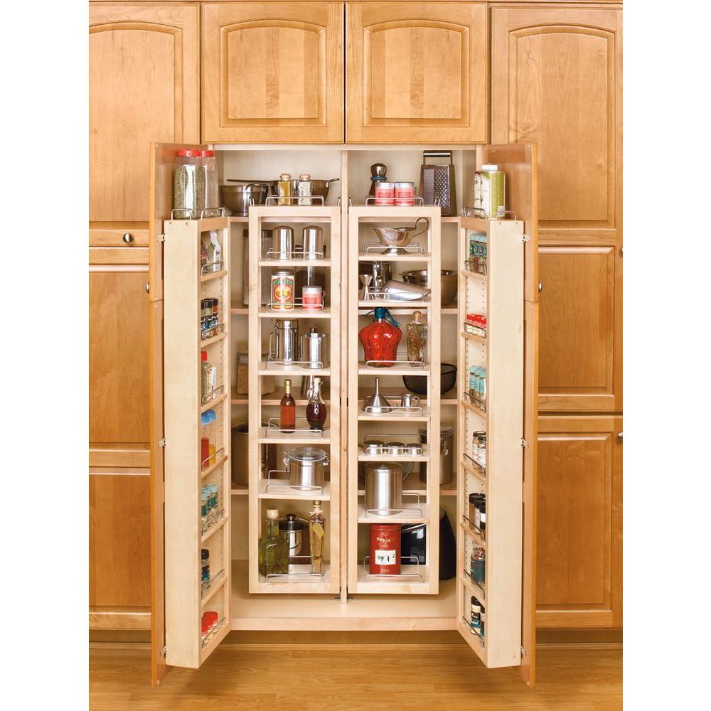 Light Brown Wood Rev A Shelf Pantry Organizers 4wp18 57 Kit 64 1000 