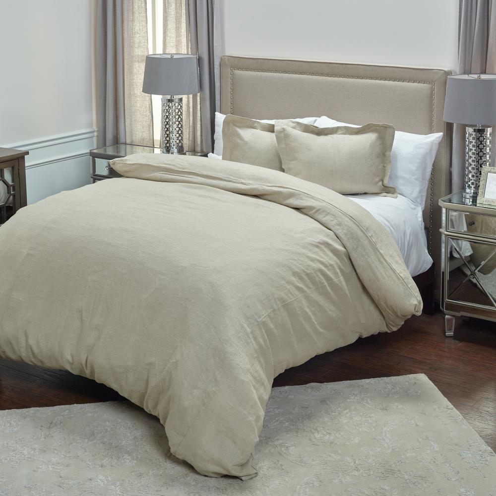 Rizzy Home Stone Solid Pattern King Linen Duvet Bedding Rizzy Home Stone Solid Pattern King Linen Duvet Bedding