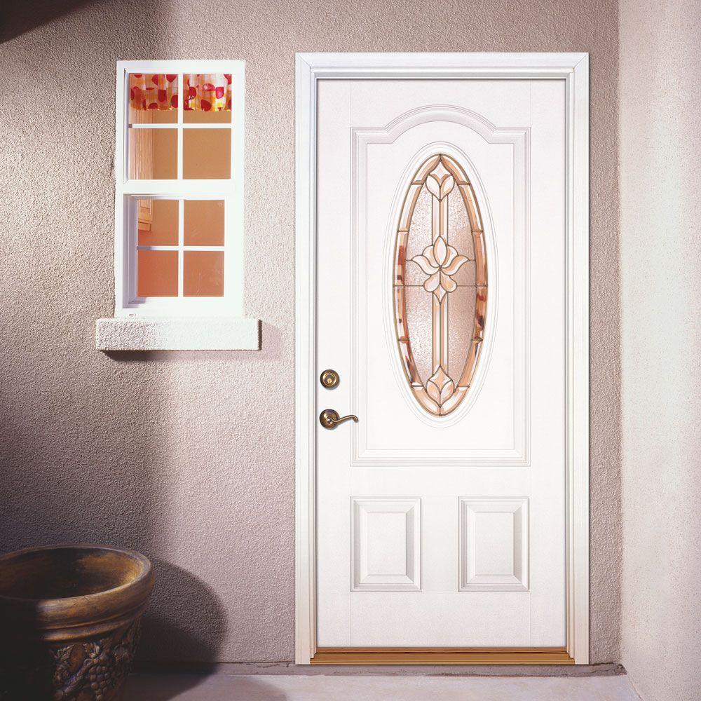 Feather River Doors 37 5 In X 81 625 In Medina Brass 3 4 Oval
