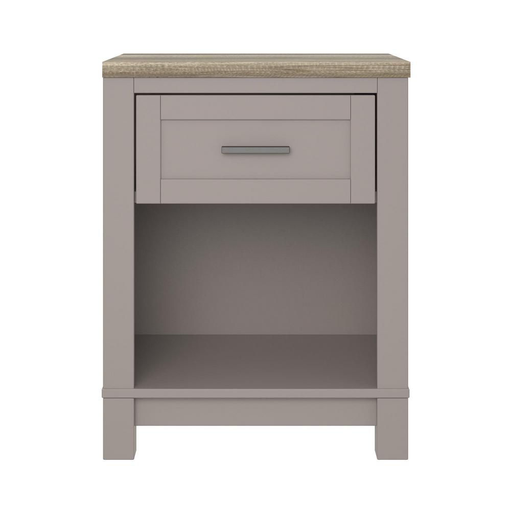 Prepac Salt Spring 2Drawer Drifted Gray NightstandDDC2428 The Home