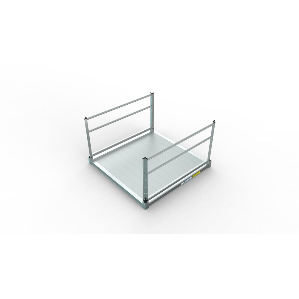 EZ-ACCESS PATHWAY 3G 5 ft. x 5 ft. Solid Aluminum Platform with 2-Line Handrails