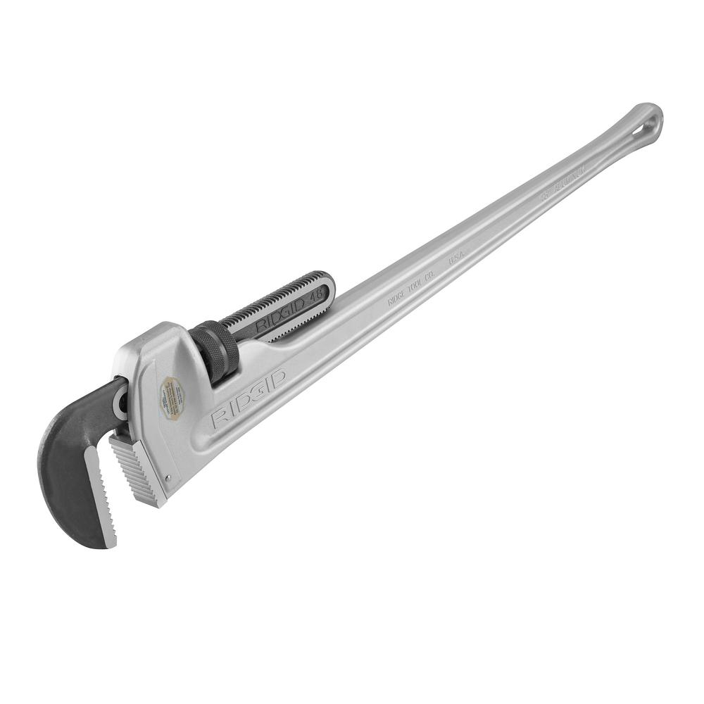 RIDGID 48 in. Model 848 Aluminum Straight Pipe Wrench-31115 - The Home