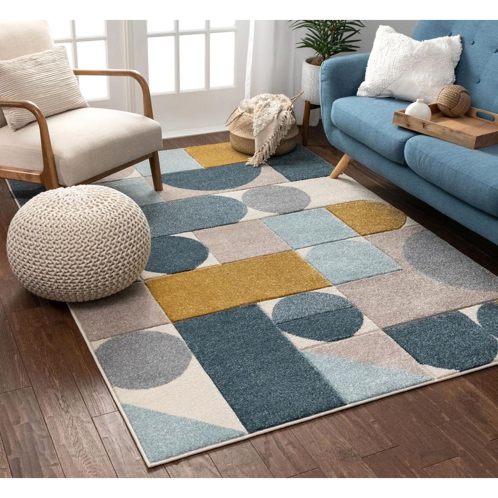 Well Woven Ruby Dede Blue Mid Century Modern Geometric 5 Ft 3 In X 7 Ft 3 In Area Rug Ru 104 5 The Home Depot