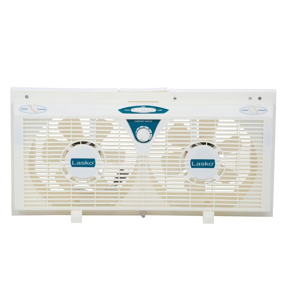 Reversible Twin Window Fan With Thermostat 8 In Window Fans Home