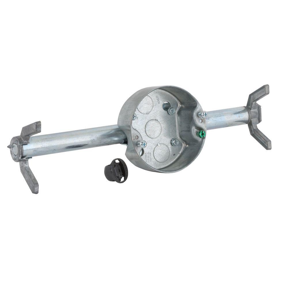 RETRO-BRACE with 4 in. Round Ceiling Rated Pan, 1-1/2 in. Deep with 1/2 in. KO's