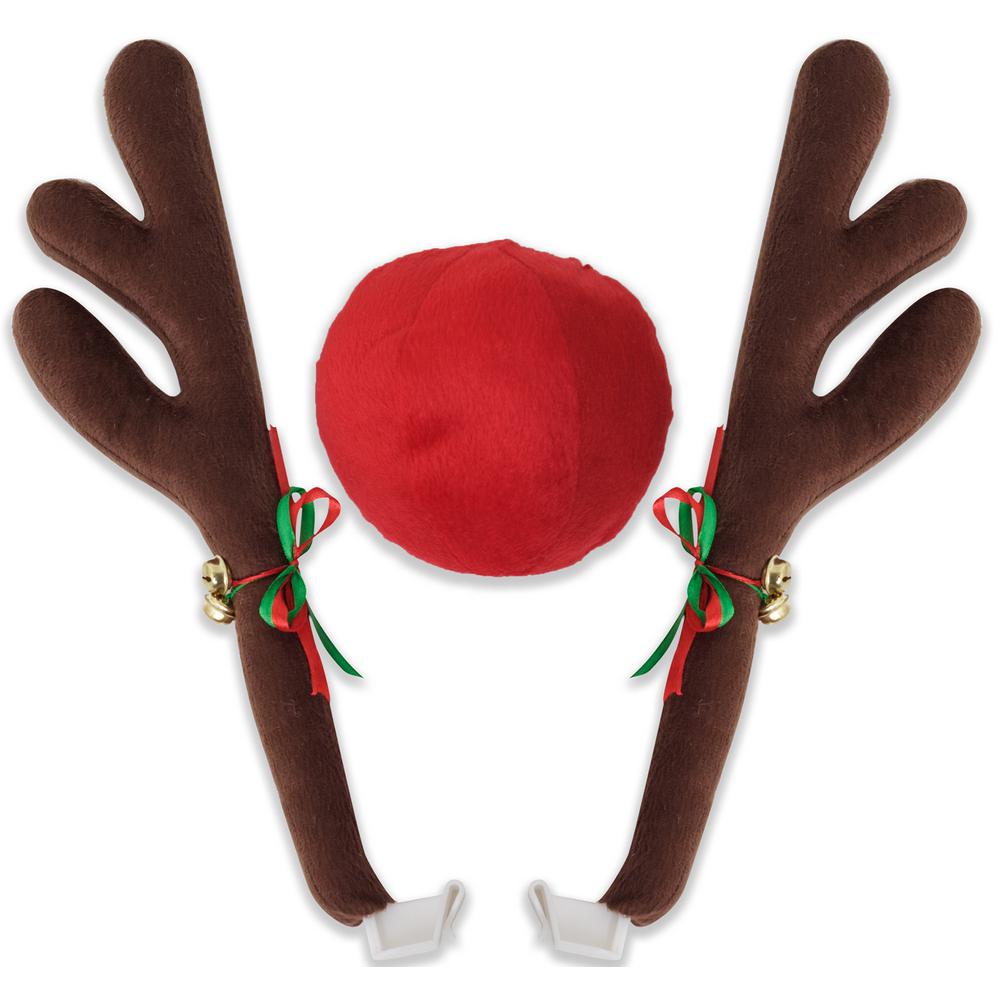 Rudolph Car Decoration Reindeer Antlers Nose Vehicle Costume Wara Rudolph Car Decoration Reindeer Antlers Nose Vehicle Costume
