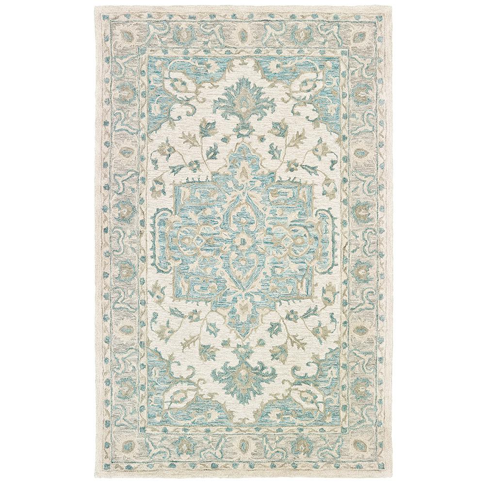 Lr Resources Parampara Persian Turquoise Gray 8 Ft X 10 Indoor Area Rug