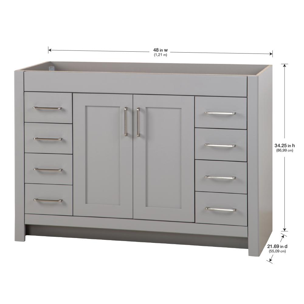 Home Decorators Collection Westcourt 48 In W X 21 D 34 H Bath Vanity Cabinet Only Sterling Gray Wt48 St The Depot - Home Depot Bathroom Vanity Cabinet Only