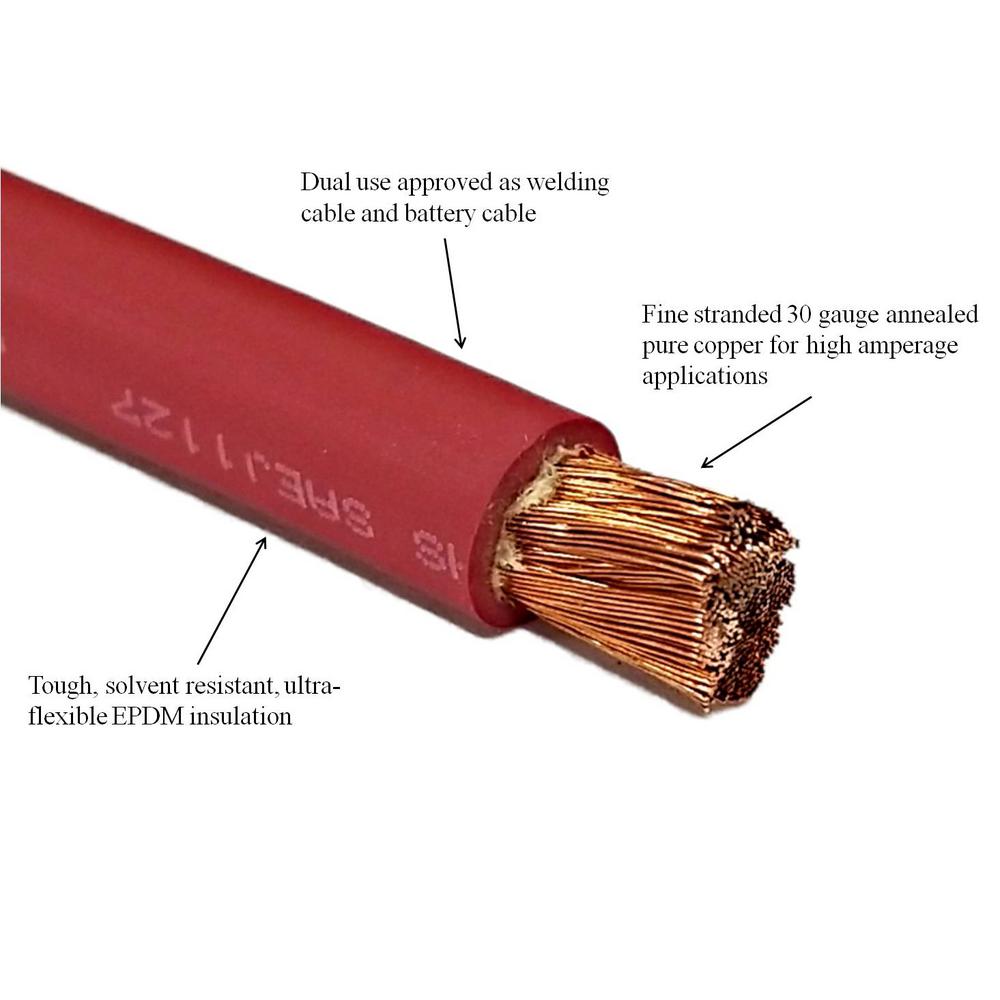 3 Feet Black Heat Shrink Tubing 4 Gauge 4 AWG 20 Feet Red Welding Battery Pure Copper Flexible Cable 10pcs of 3/8 Tinned Copper Cable Lug Terminal Connectors
