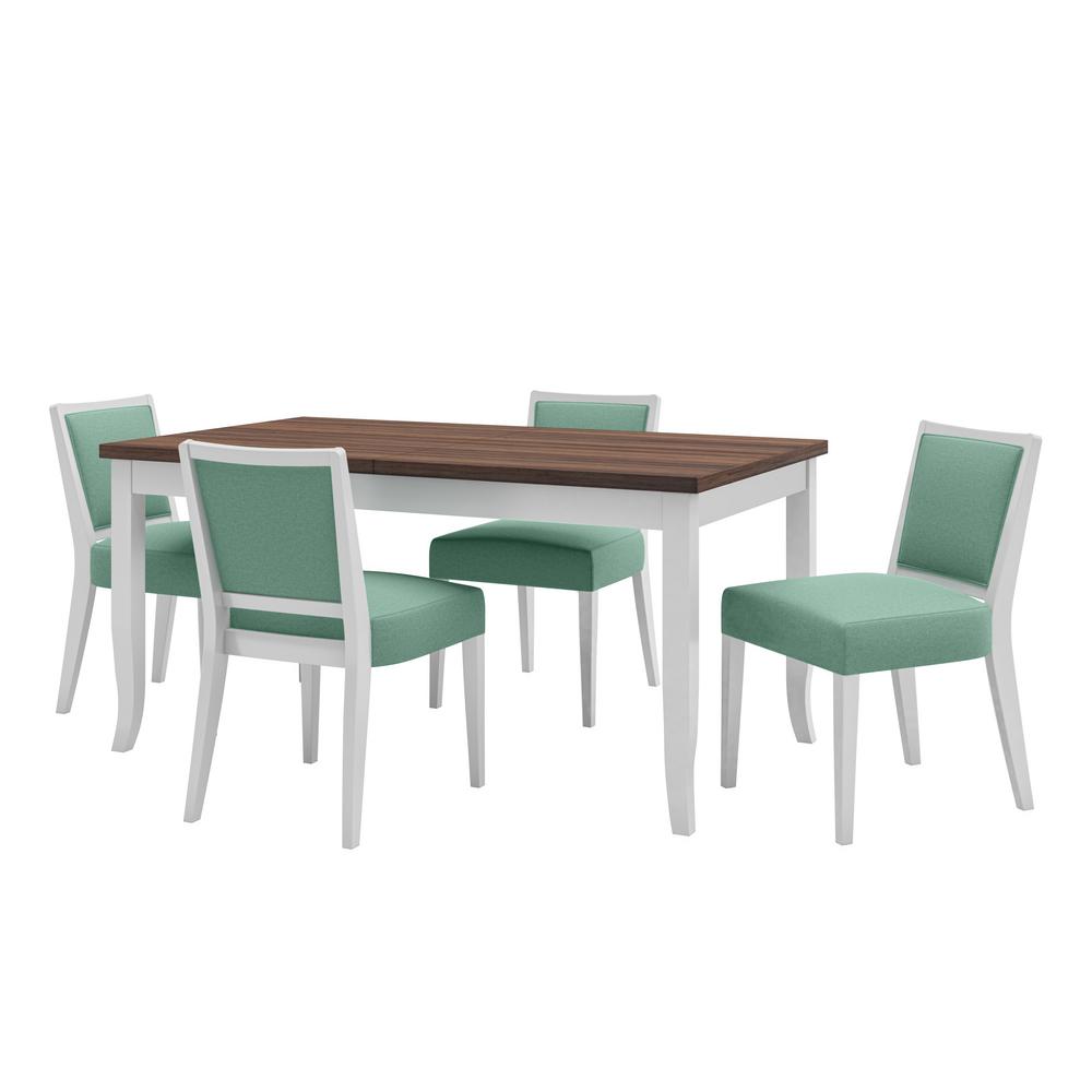 Handy Living Arielle 5 Piece Mint Green Butterfly Leaf Dining