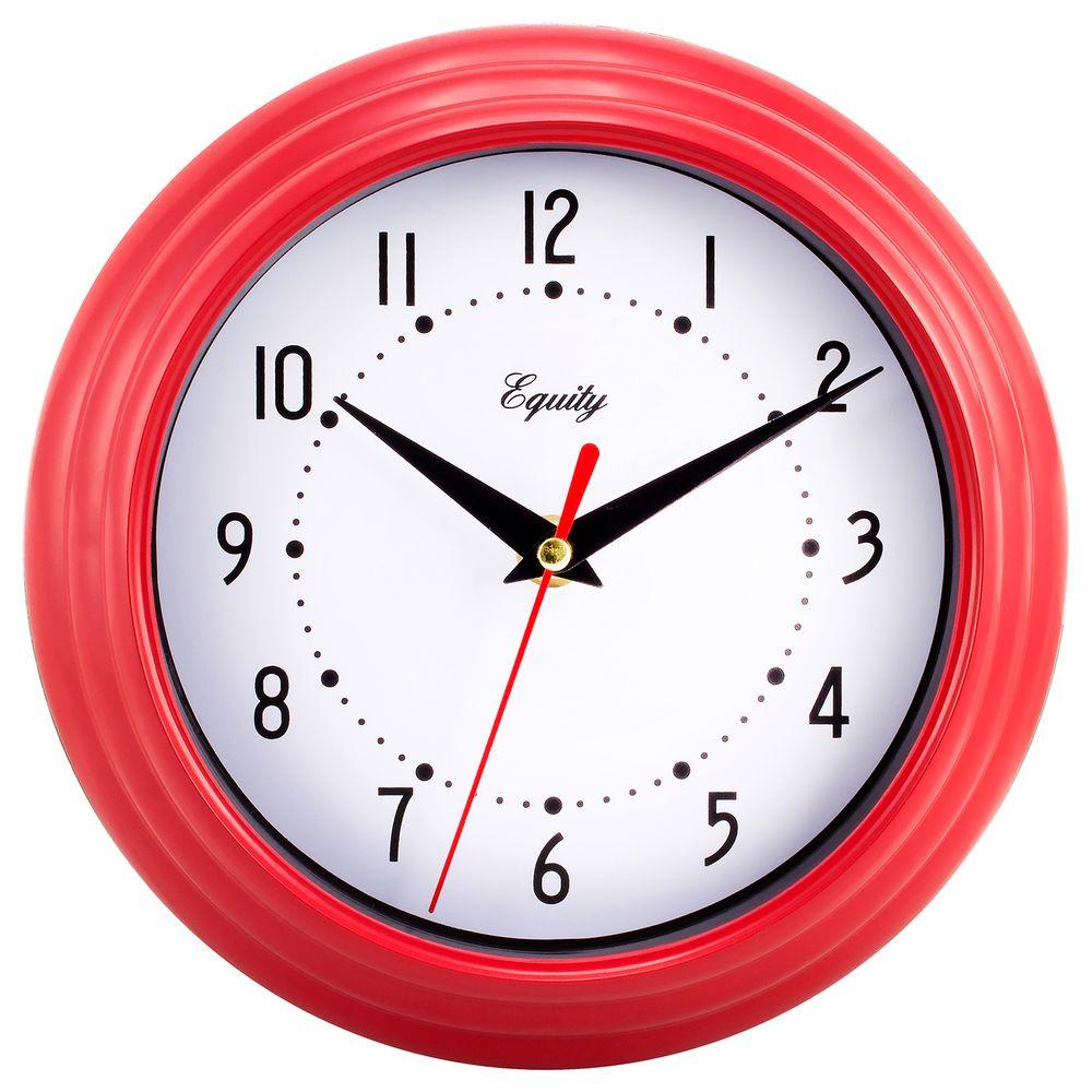 Equity by La Crosse 8 in. Round Red Quartz Wall Clock-25021 - The Home ...