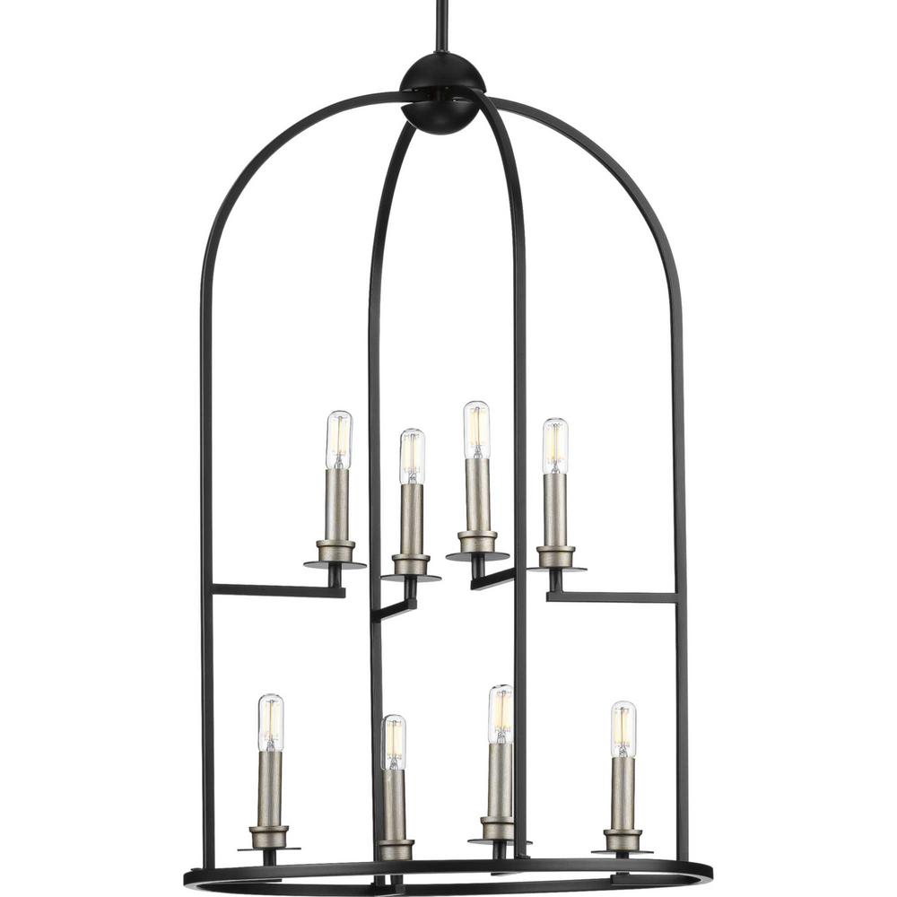 Progress Lighting Seneca 8 Light Black Foyer Pendant P500122 031