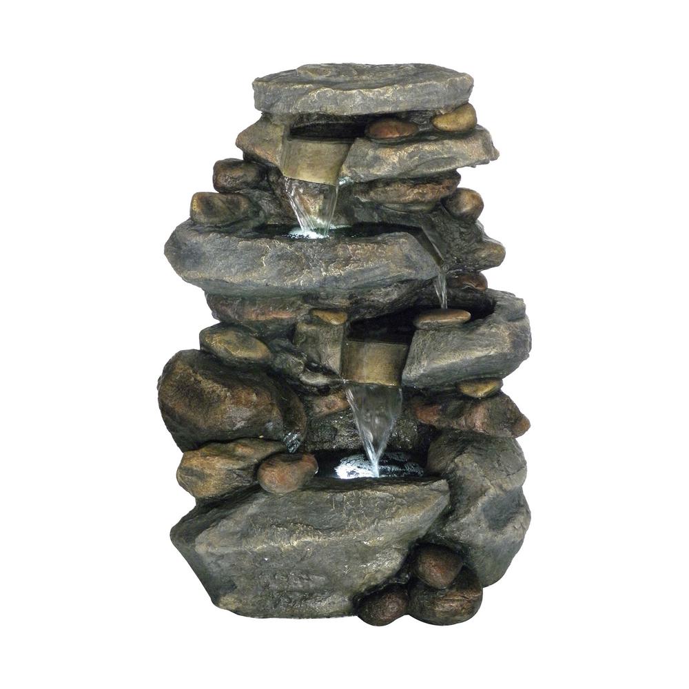 Pure Garden Outdoor Cascading Water Fountain With Led Lights Hw155017 The Home Depot - Outdoor Garden Fountains Home Depot Pure Garden Outdoor Cascading Water Fountain With Led Lights Hw155017 The Home Depot - Outdoor Garden Fountains Home Depot