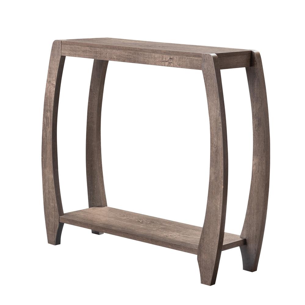 Furniture of America Taylor Walnut Oak 2Shelf Console TableIDI192433