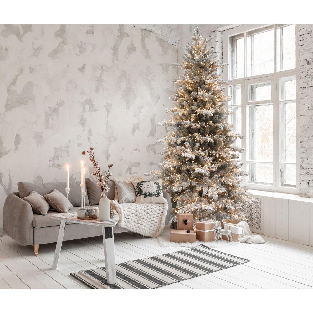 Fraser Hill Farm 9 Ft Led Aurora Snowy Christmas Tree With Warm White Cluster Rice Lights Ffar090 5sn The Home Depot