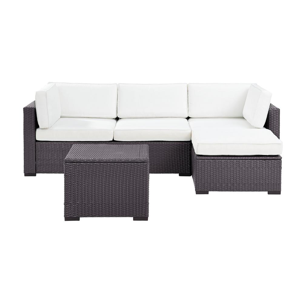 Hampton Bay Amber Grove 4 Piece Wicker Outdoor Sectional Set With