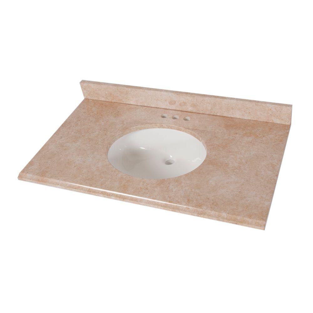 Home Decorators Collection 37 In Stone Effects Vanity Top Oasis Home Decorators Collection 37 In Stone Effects Vanity Top Oasis With White Basin