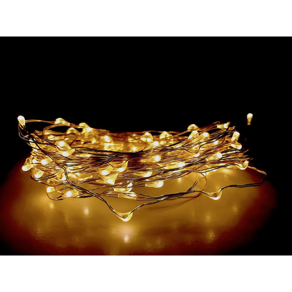 Solar String Lights Outdoor Lighting The Home Depot 100 Led Integrated Solar Copper String Light