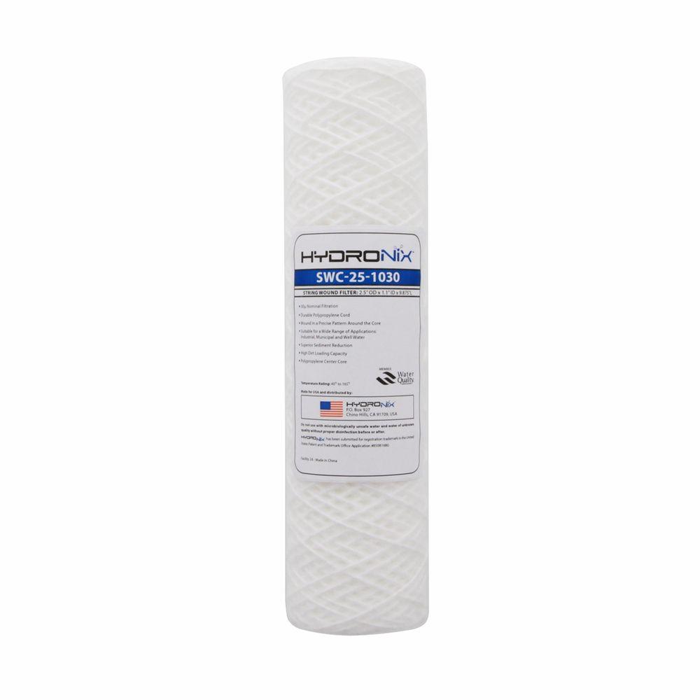 Hydronix SWC-25-1050 String Wound Filter 2.5 OD X 10 Length 50 Micron