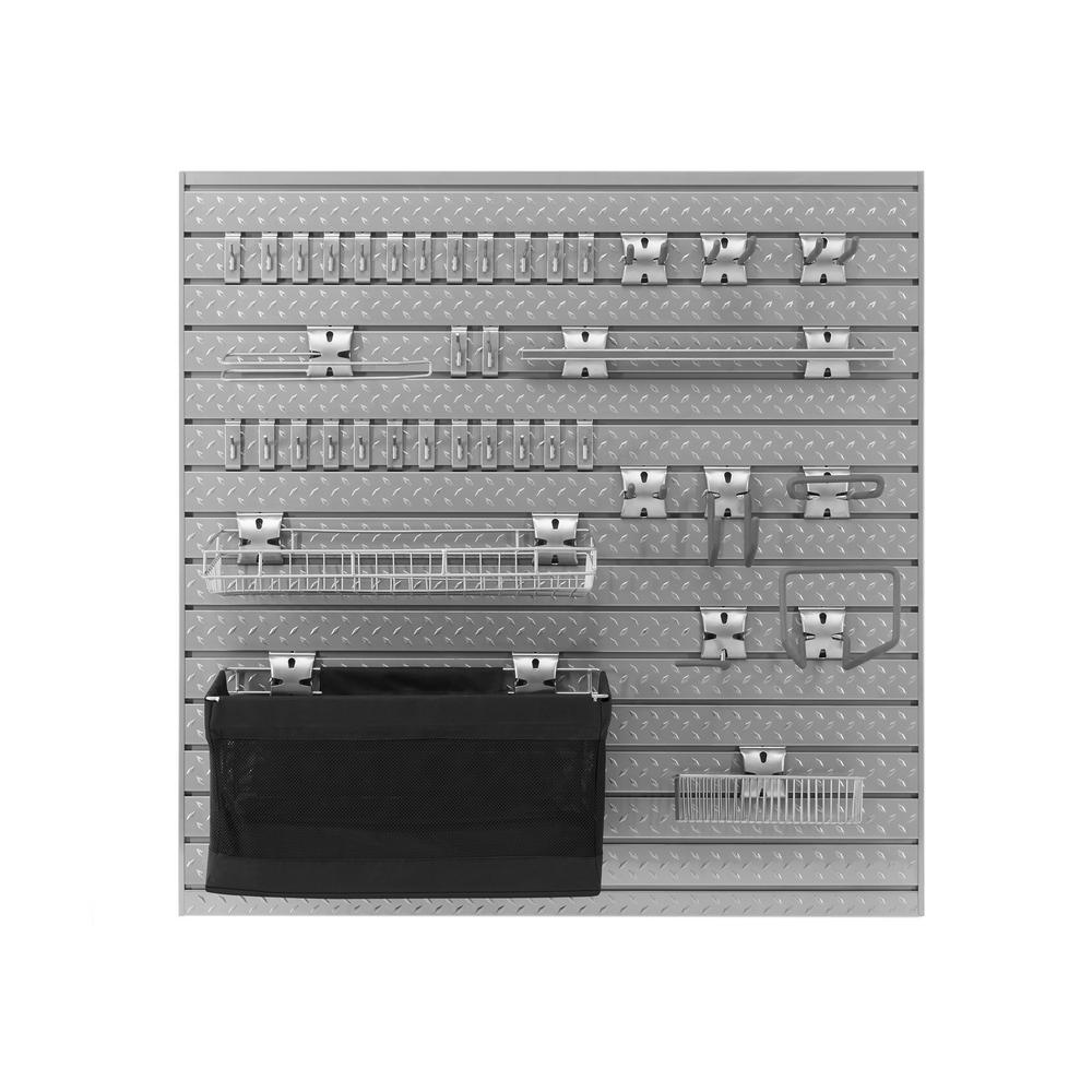 NewAge Products Pro Series 16 sq. ft. Steel Slatwall with Backsplash