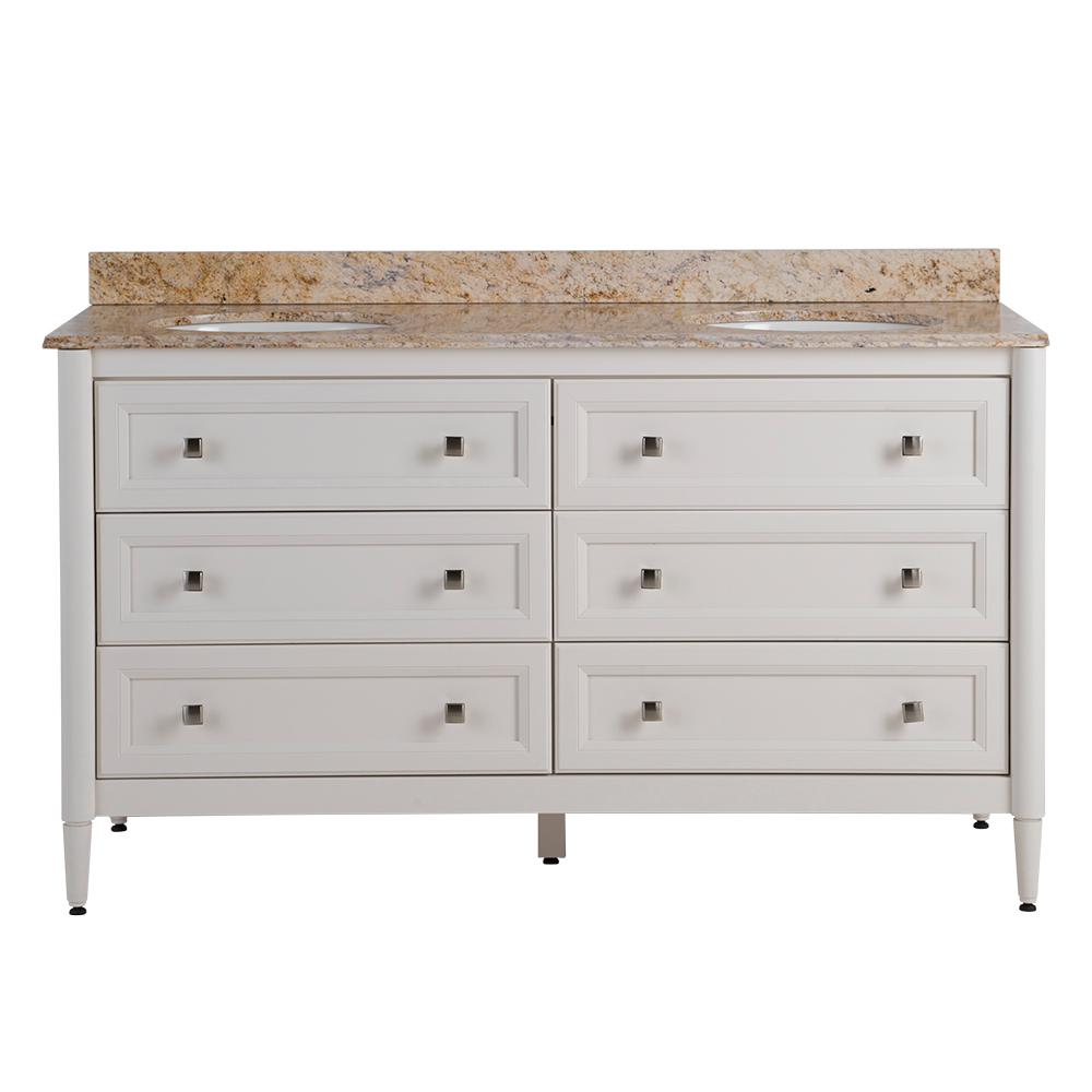 Cream Double Sink Bathroom Vanities Bath The Home Depot West