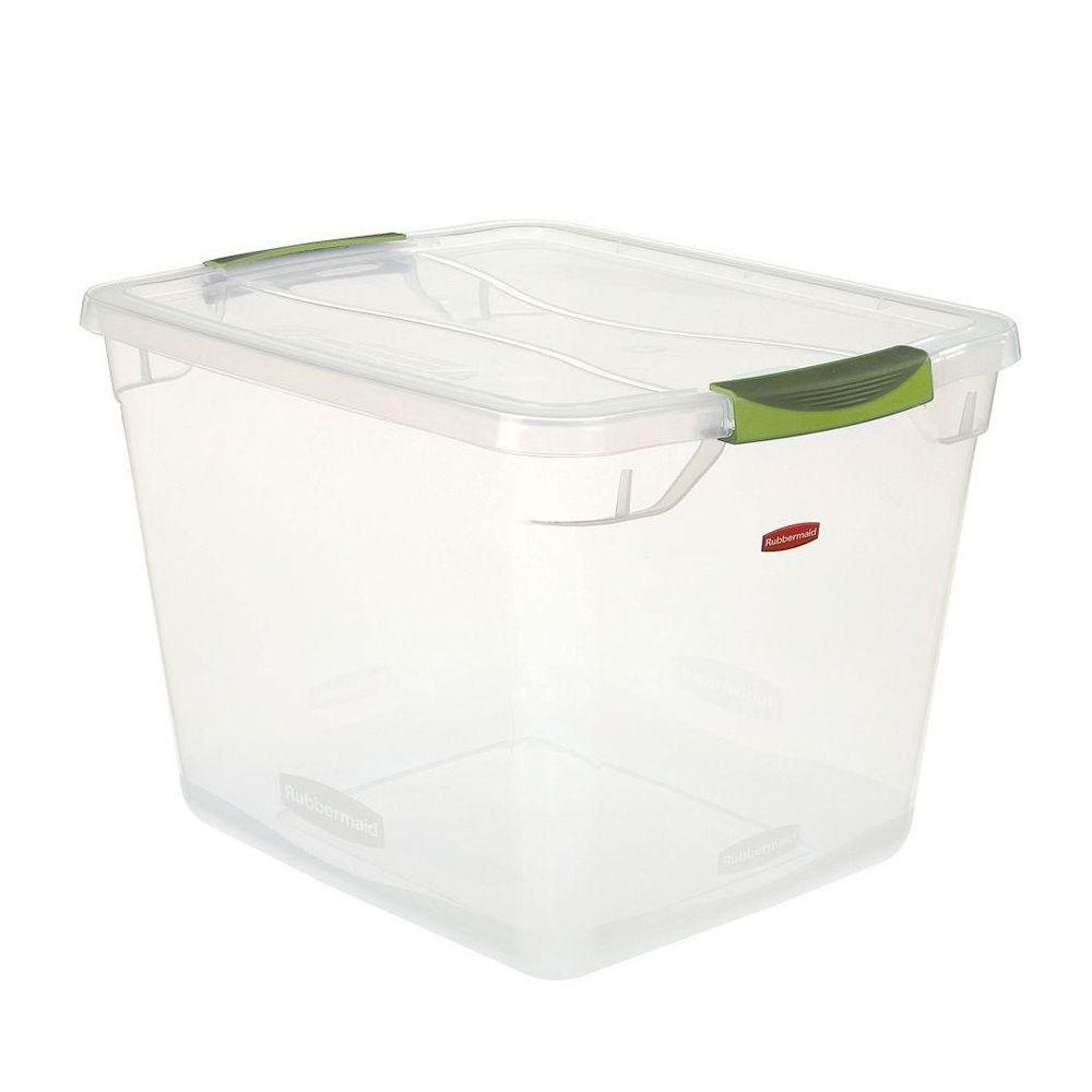 Rubbermaid Premium Clever Store 30 Qt Storage Tote In Clear 1823610