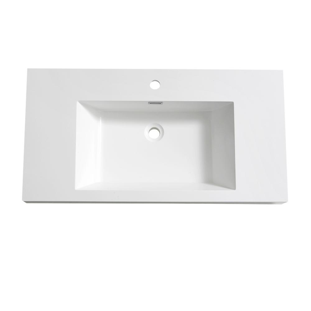 Fresca Valencia 39 in. DropIn Acrylic Bathroom Sink in White with