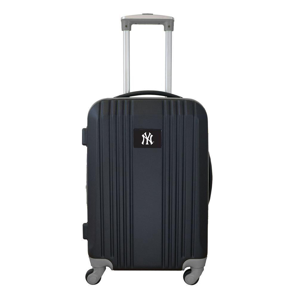 Denco MLB New York Yankees 21 in. Gray Hardcase 2-Tone Luggage Carry-On Spinner Suitcase ...