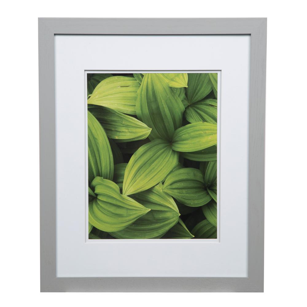 Pinnacle Gallery 11 in. x 14 in. Gray Double Mat Picture Frame17FW1496 The Home Depot