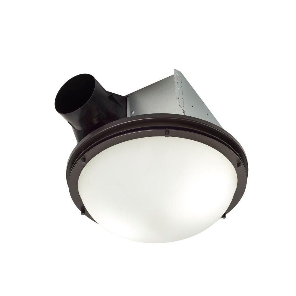 Nutone Invent Decorative Oil Rubbed Bronze 80 Cfm Ceiling Installation Bathroom Exhaust Fan With Light And White Globe