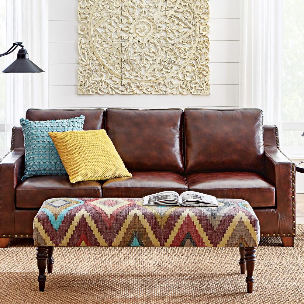 Home Decorators Collection Garrison Brown Leather Sofa 1600400820 Garrison Brown Leather Sofa