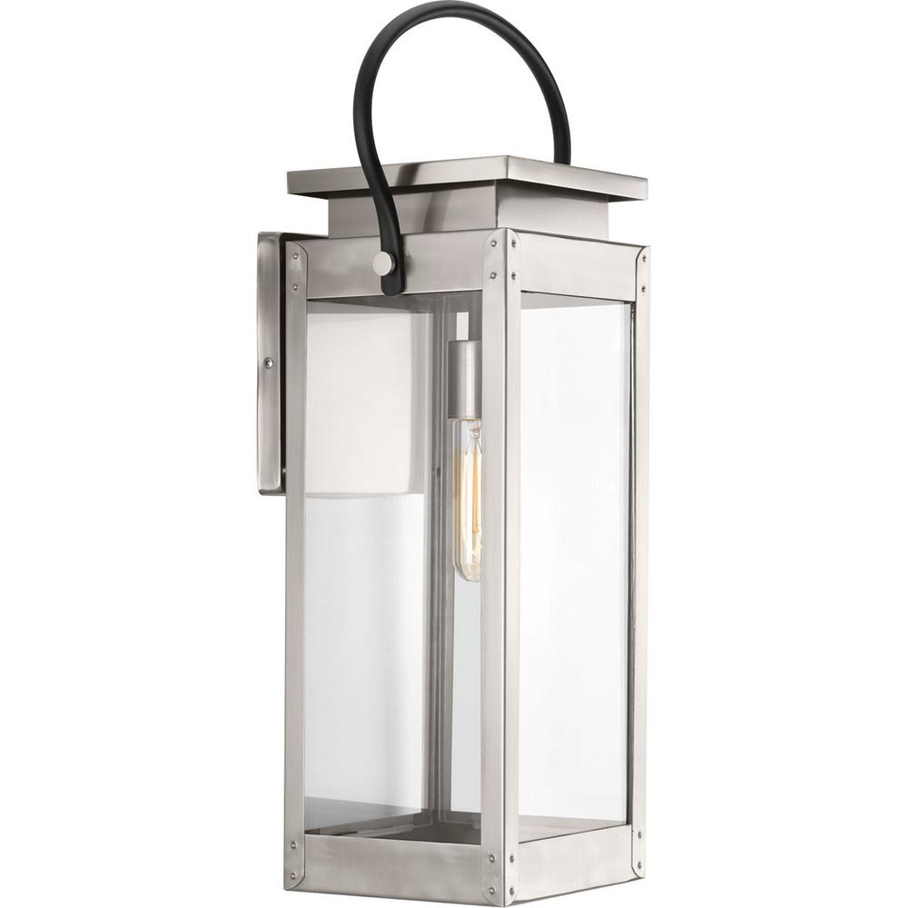 Progress Lighting Union Square Collection 1 Light Stainless Steel 23 6 In Outdoor Wall Lantern Sconce