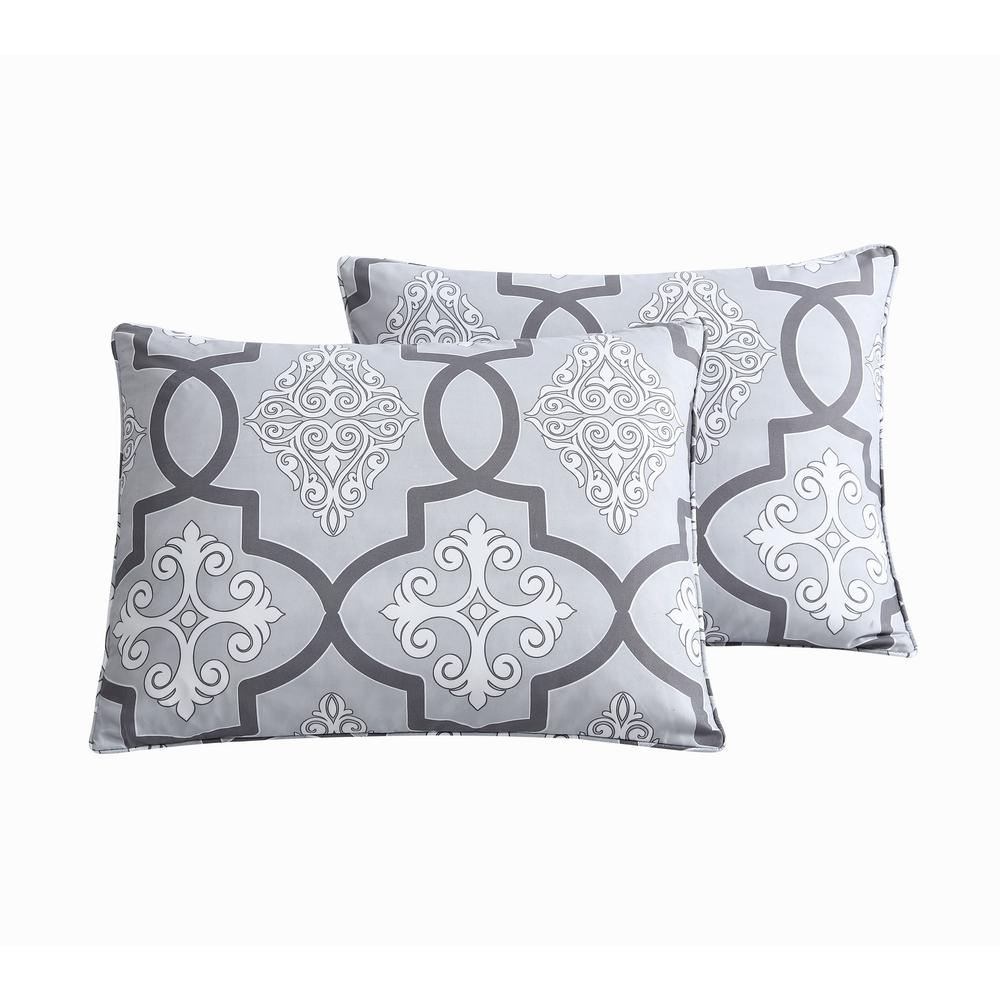 Lawton 6 Piece Gray Queen Size Comforter Set With Throw Pillows