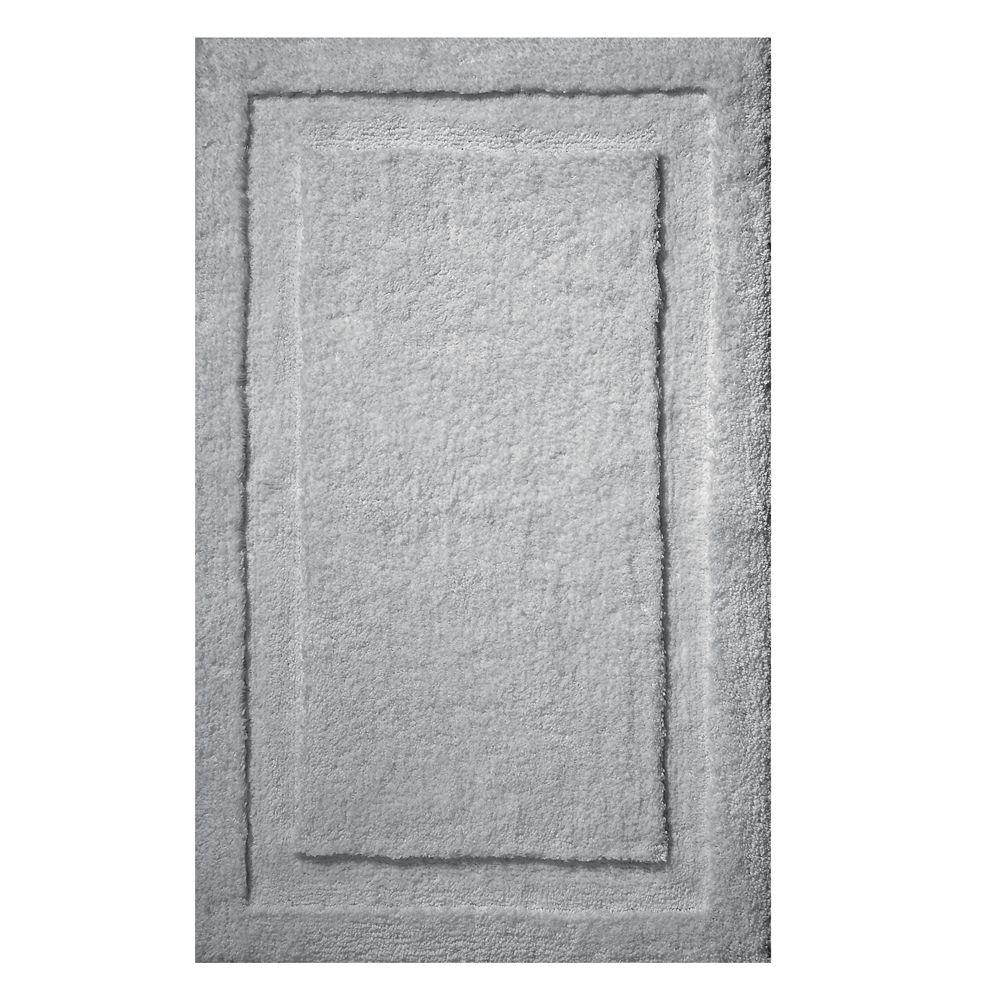 interDesign 34 in. x 21 in. Spa Bath Rug in Gray17058 The Home Depot