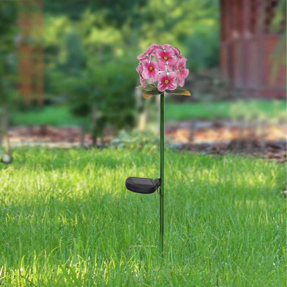 peaktop pink solar flower outdoor garden stake