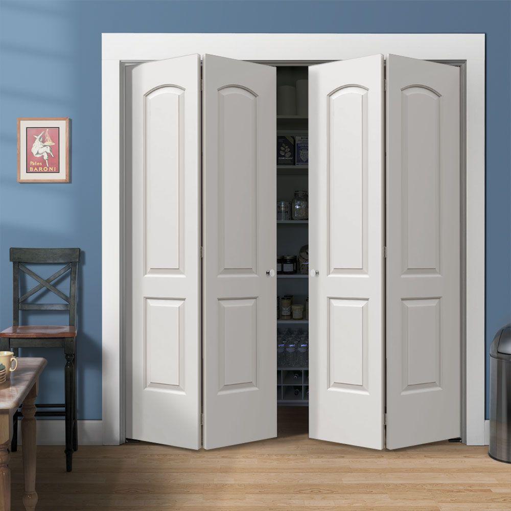Jeld Wen 36 In X 80 In Continental White Painted Smooth Molded Composite Mdf Closet Bi Fold Double Door