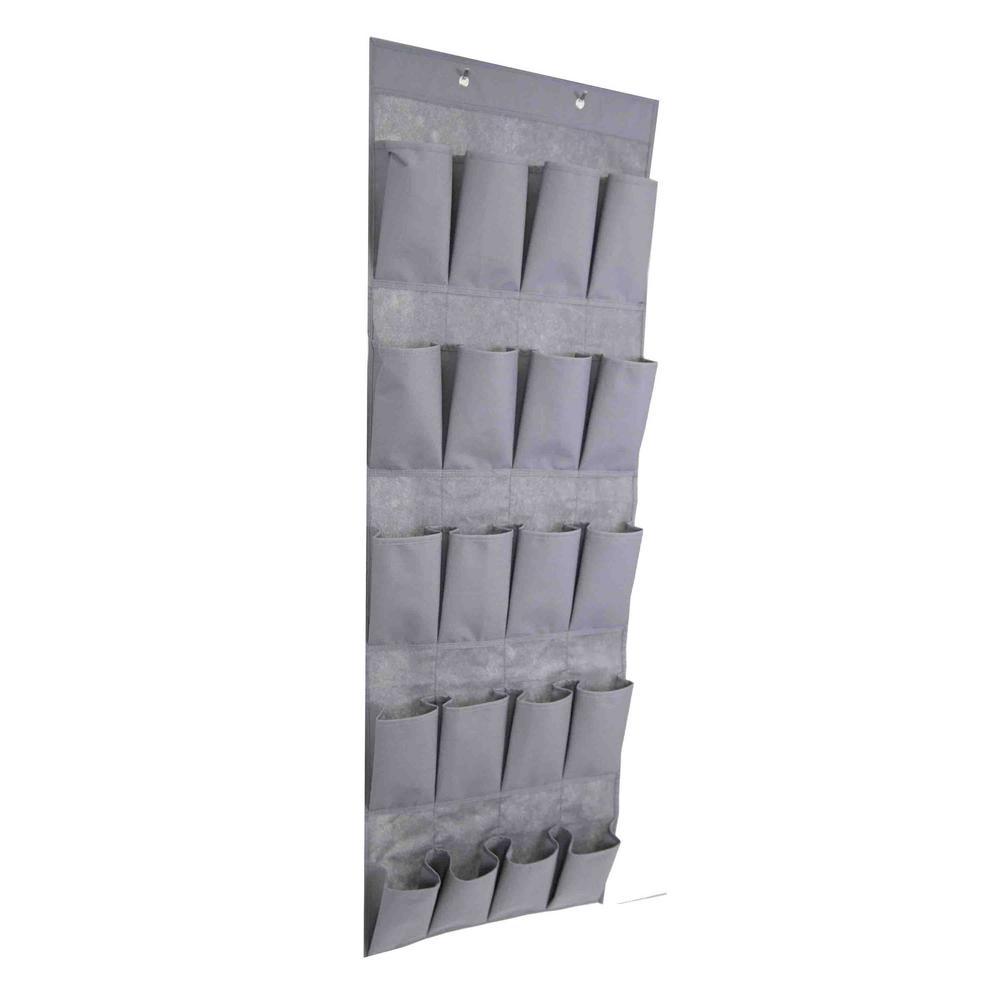 Home Basics 20 Pair Gray Over The Door Shoe Organizer Sb45213 The Home Depot